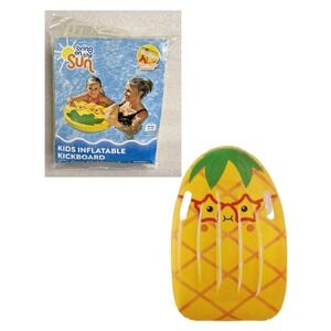 Bring on the Sun Inflatable Kick Board Kids Boogie‎ Board with Handles Pineapple